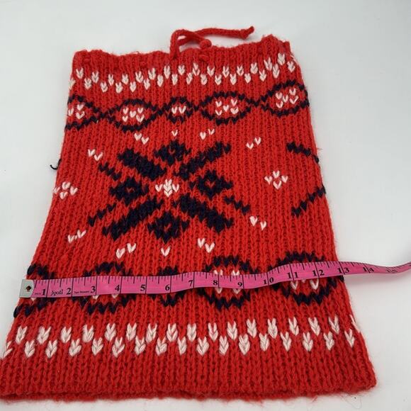 Wooden ships red, black and white knit wool neck gator - Picture 5 of 5